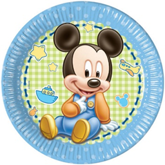 BABY MICKEY PAPER PLATES LARGE 23CM