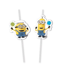 MINIONS BALLOON PARTY MEDAL FLEXI DRINKNG STRW