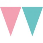 TRIANGLE FLAG BANNER TEAL AND ROSE PINK