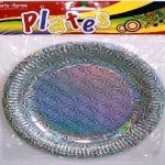 SOLID COLOUR SILVER PLATES HOLOGRAPHIC