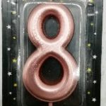 CANDLES CHROME ROSE GOLD NUMBER 8