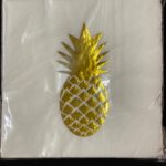 Pineapple serviettes gold foil 20pc