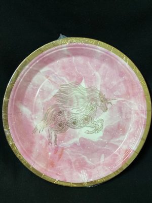 Unicorn Plates pink 6pc