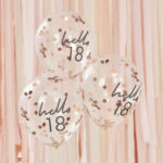 Mix It Up – Rose Gold Confetti Filled ‘Hello 18’ Balloons