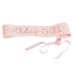 Pamper Party – Pink Glitter Birthday Girl Sash – Fancy Dres
