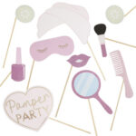 Pamper Party – Pink Glitter and Foiled Photobooth props – Fa