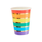 Over The Rainbow – Rainbow & Gold Foiled Party Paper Cups