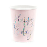 Cups Happy B’day!, light powder pink, 220ml