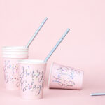 Cups Happy B’day!, light powder pink, 220ml