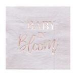 Rose Gold Foiled ‘Baby in Bloom’ Paper Napkins